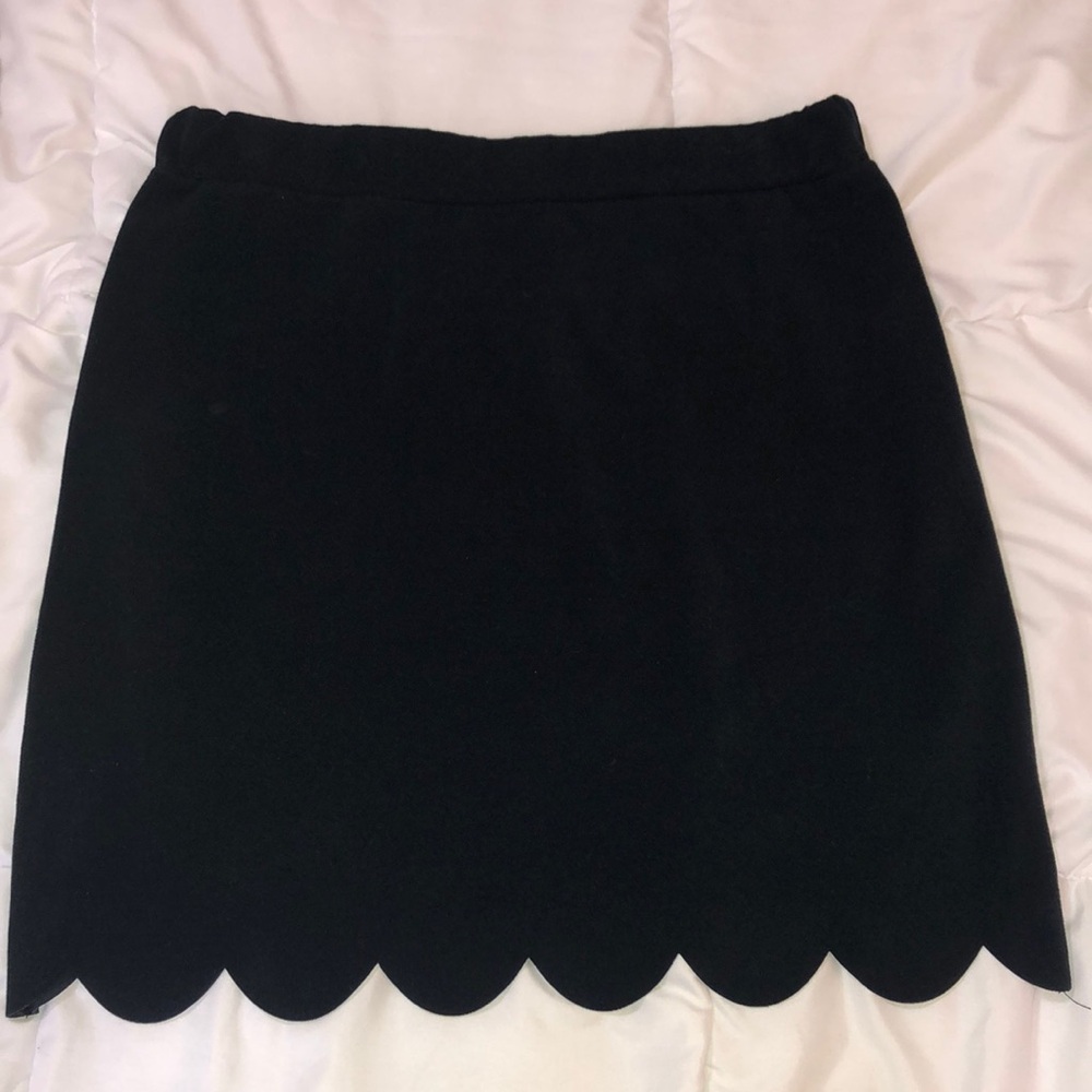 Black Scalloped Skirt